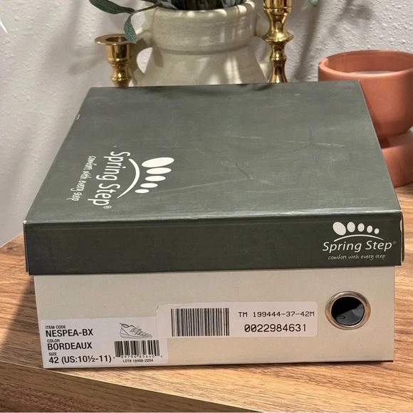 Spring Step 42 Nespea Ankle Comfort Wedge Booties Burgundy Leather Western NIB - Picture 7 of 7